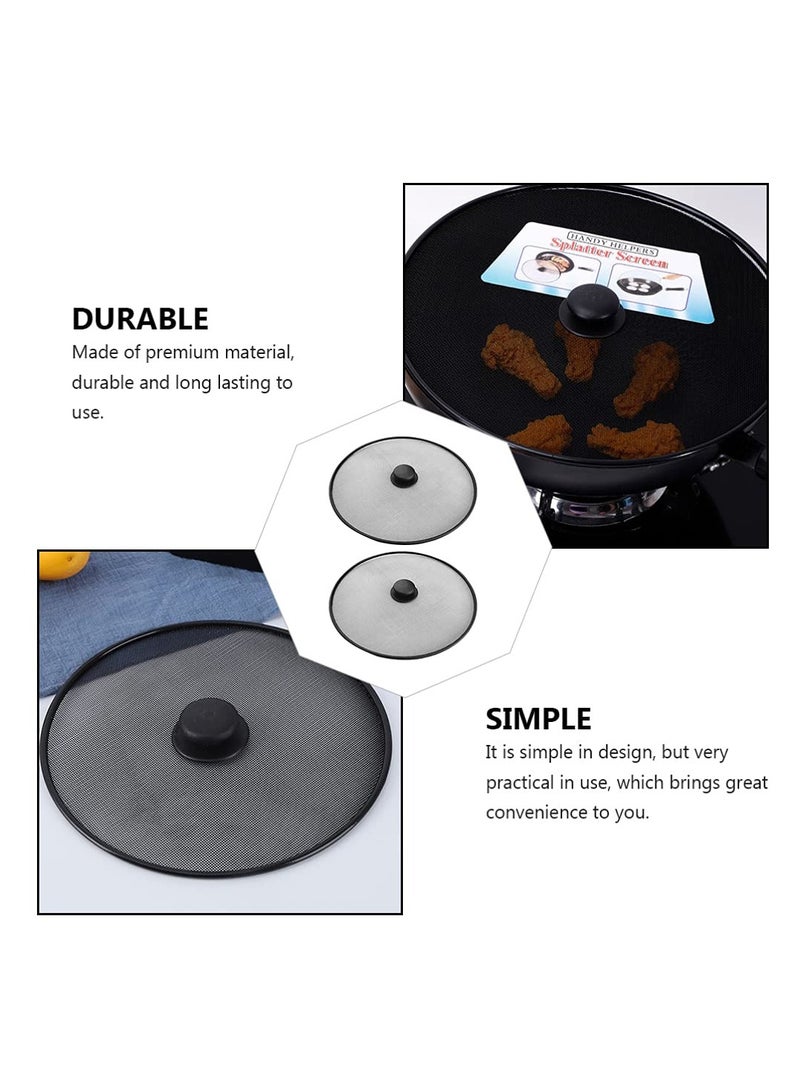 KASTWAVE 2Pcs Splatter Screen for Frying Pan Stainless Steel Fine Mesh Grease Splatter Guard Oil Splatter Screen Guard for Frying Pan Cooking Kitchen Gadget - Image 5
