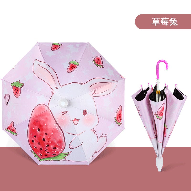 21-Inch Kids Safety Manual Umbrella Strawberry Rabbit 