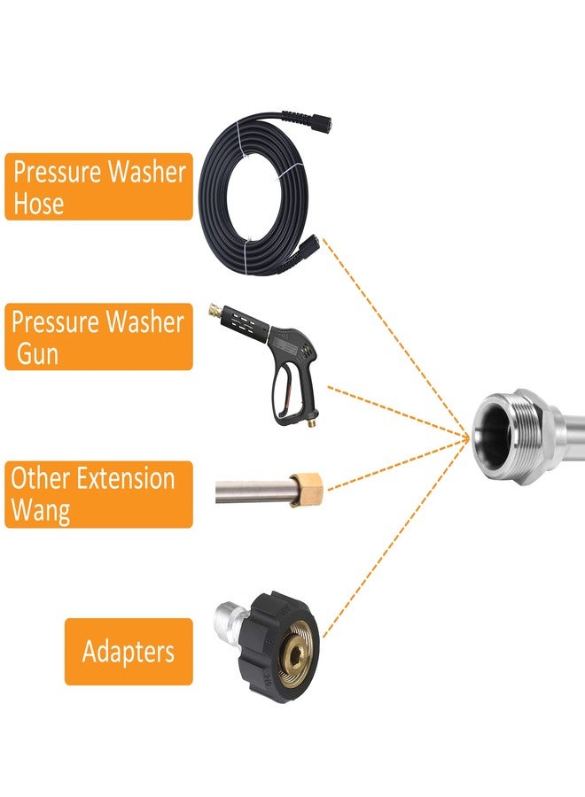 PWACCS Pressure Washer Extension Wand, Universal Lance Extension for Power Washer, Stainless Steel Replacement of Pressure Washing Extended Rod, M22 to 1/4 Inch Quick Connector - Image 5