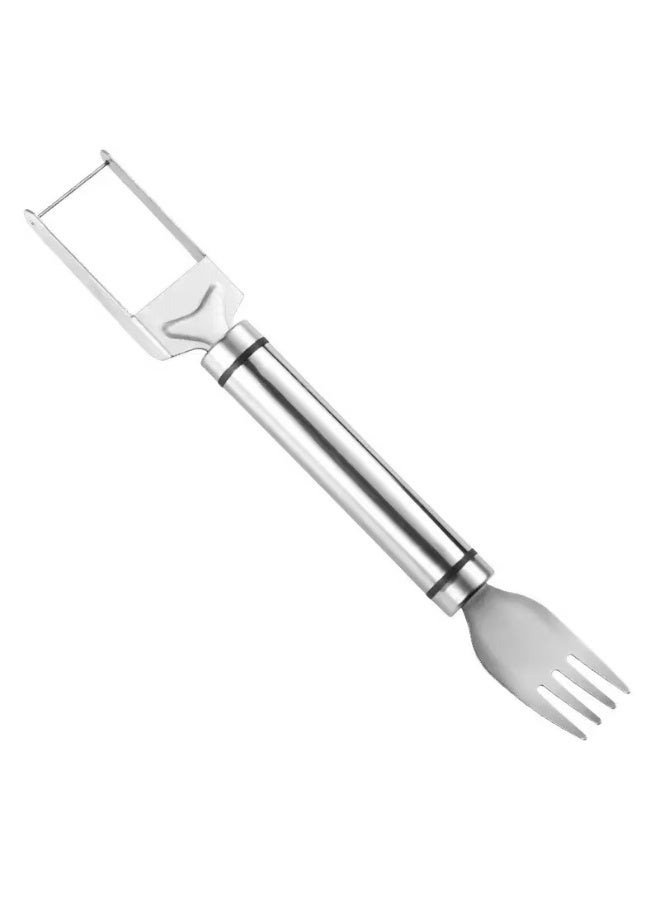 JAYATO Fruit fork with two heads, Watermelon Slicer Fork Stainless Steel Cutter Kids Fascinated Melon Cube Cutting Tool Carving and Cutting Utility Knife for Home Fruit Party Cool Kitchen Gadgets - Image 3