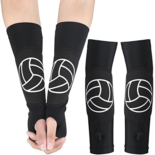 Minatee Volleyball Arm Sleeves Passing Hitting Forearm Sleeves with Protection Pads and Thumb Hole for Youth Girls Kids Women(1 Pair,12 Inch) - Image 1