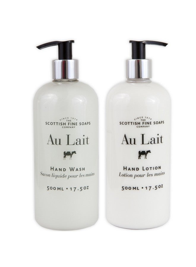 Scottish Fine Soaps Au Lait Milk Soap Hand Wash + Hand Lotion Set Large 17.5 Ounce - Image 1