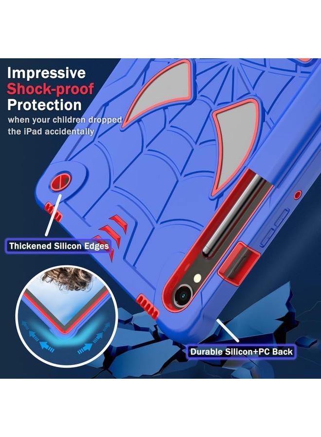 erorex For Samsung Galaxy Tab S9 Fe Case 10.9 Inch S9 11 Inch 2023 Case For Kids Bulit In Kickstand Shoulder Strap Pencil Holder 3 Layer Full Protection Shockproof Case Cover Blue Red - Image 5