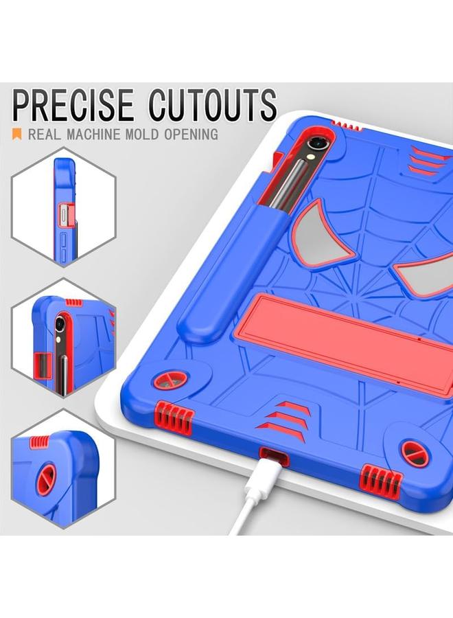 erorex For Samsung Galaxy Tab S9 Fe Case 10.9 Inch S9 11 Inch 2023 Case For Kids Bulit In Kickstand Shoulder Strap Pencil Holder 3 Layer Full Protection Shockproof Case Cover Blue Red - Image 2