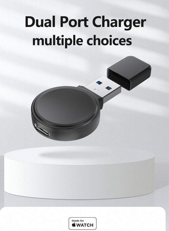 Portable Magnetic Wiriless USB A Charger for Apple Watch Ultra Se Series 9 8 7 SE 6 5 4 3,Car iWatch Charging,Airplane Travel Gadgets Gear Essentials Accessories - Image 1