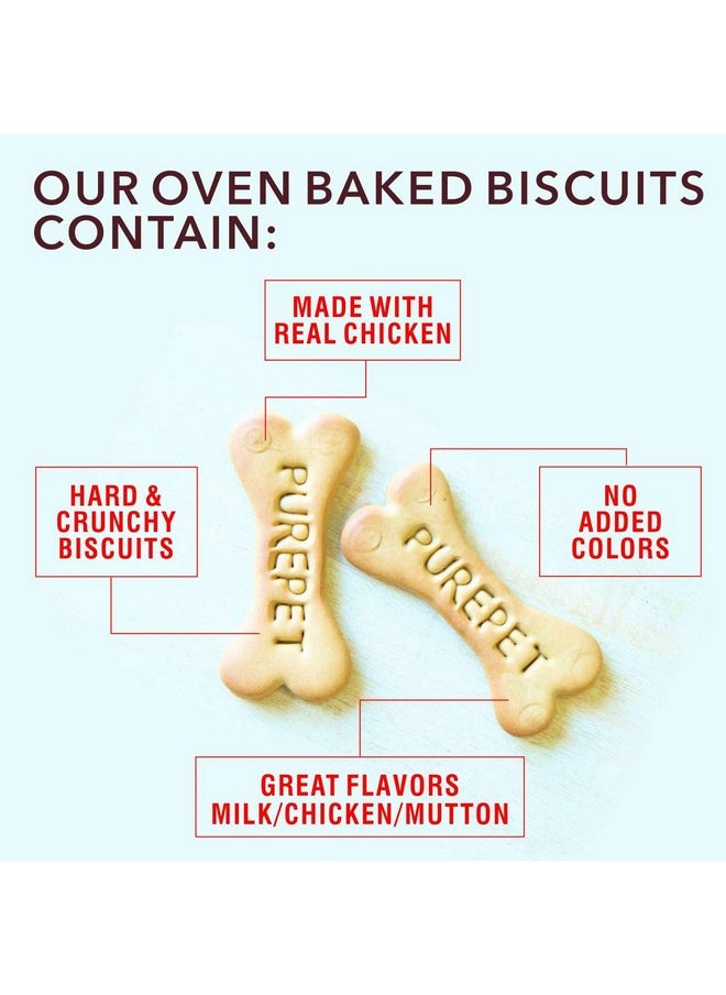 PUREPET PUREPET Dog Biscuit Treats Real Chicken Flavour for All Life Stages 800Gm Pack  - Image 4