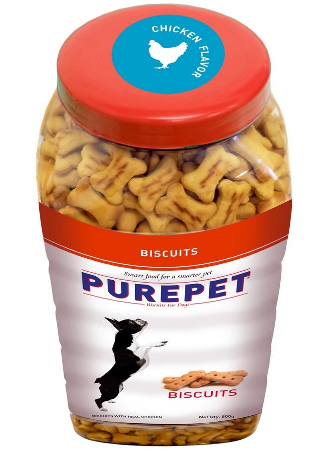 PUREPET PUREPET Dog Biscuit Treats Real Chicken Flavour for All Life Stages 800Gm Pack  - Image 3