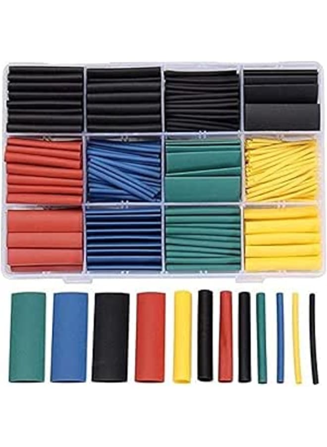 Heat shrink color 530 pcs heat insulation 8 sizes 5 colors in the box to wrap wire cable sleeve kit