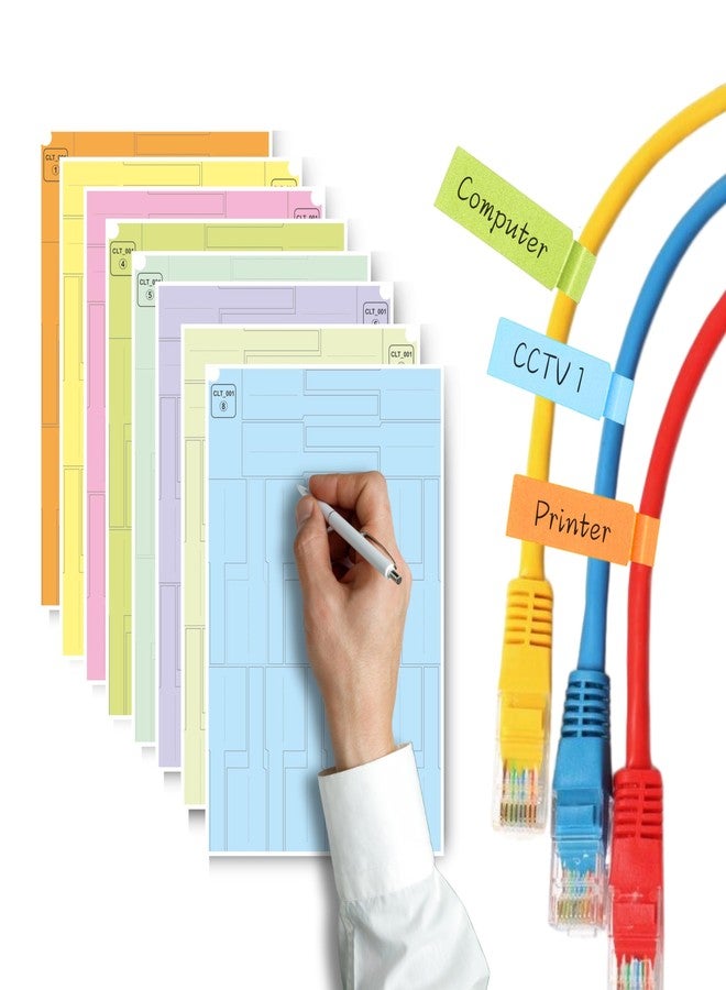 11 Strokes - Pack of 160 Cable Tag Stickers I Wire Ties for Cable Name tag I Price tag Stickers I Cable Labels Tags Name Stickers Label Jewellery Sticker - Image 1