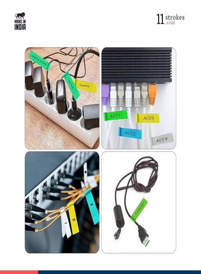 11 Strokes - Pack of 160 Cable Tag Stickers I Wire Ties for Cable Name tag I Price tag Stickers I Cable Labels Tags Name Stickers Label Jewellery Sticker - Image 3