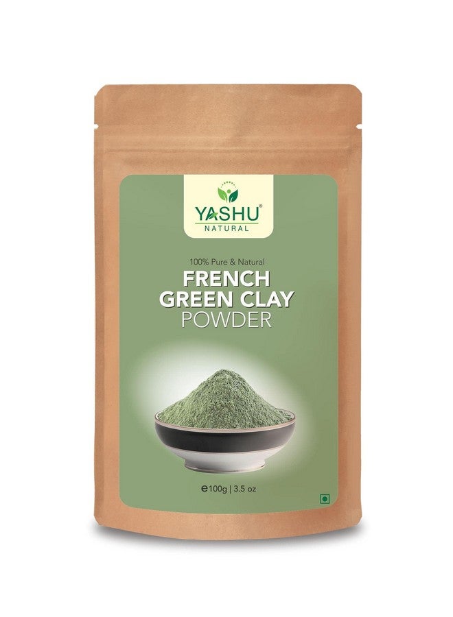 YASHU Natural French Green Clay Powder for Skin Glow | Detan Face Pack for Brightening (100Gm) - Image 1