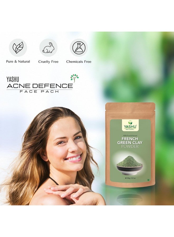 YASHU Natural French Green Clay Powder for Skin Glow | Detan Face Pack for Brightening (100Gm) - Image 5
