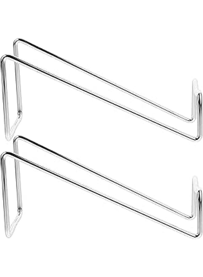 Small Metal Wine Bottle Holder Set Of 2 Silver Tabletop Wine Rack For Home Bar Display - Image 1