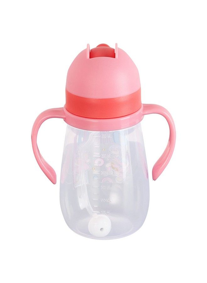 Nabhya Baby Joy Spill Proof Kids Transparent With Gravity Ball Straw Sipper Cup Water Bottle With Handles 250 Ml (Pink) - Image 3