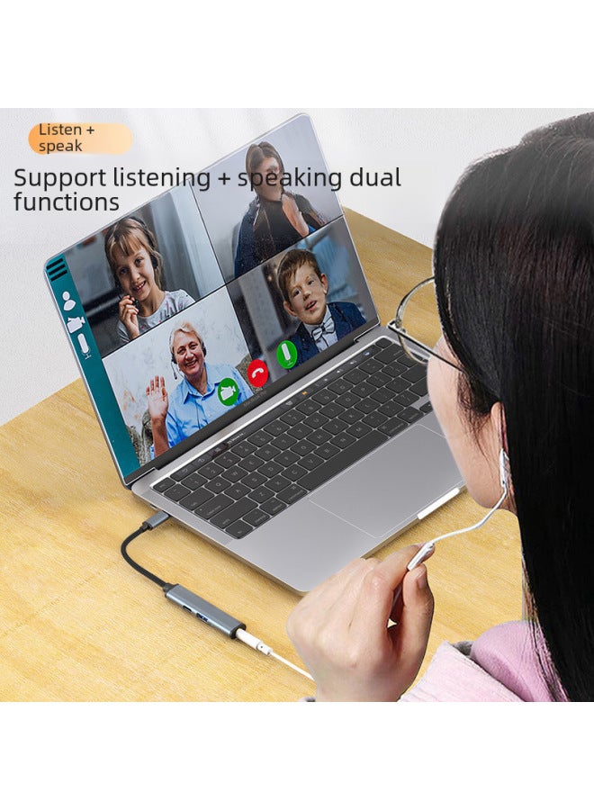 محول توسعة ثلاثي في واحد، موسع منافذ USB متعدد، منفذ سماعات، محور سرعة، محطة إرسال لاب توب - Image 4