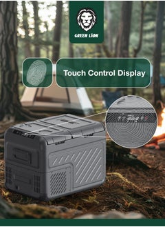 GREEN LION GFC-35 Car Fridge with Touch Control Display 35L / Pull Bar & Wheels/ Two Shelves / Easy Setup / Camping Refrigerant / Outdoor / Road Trip/ Temperature Control /Car Refrigerator - Black  - Image 3