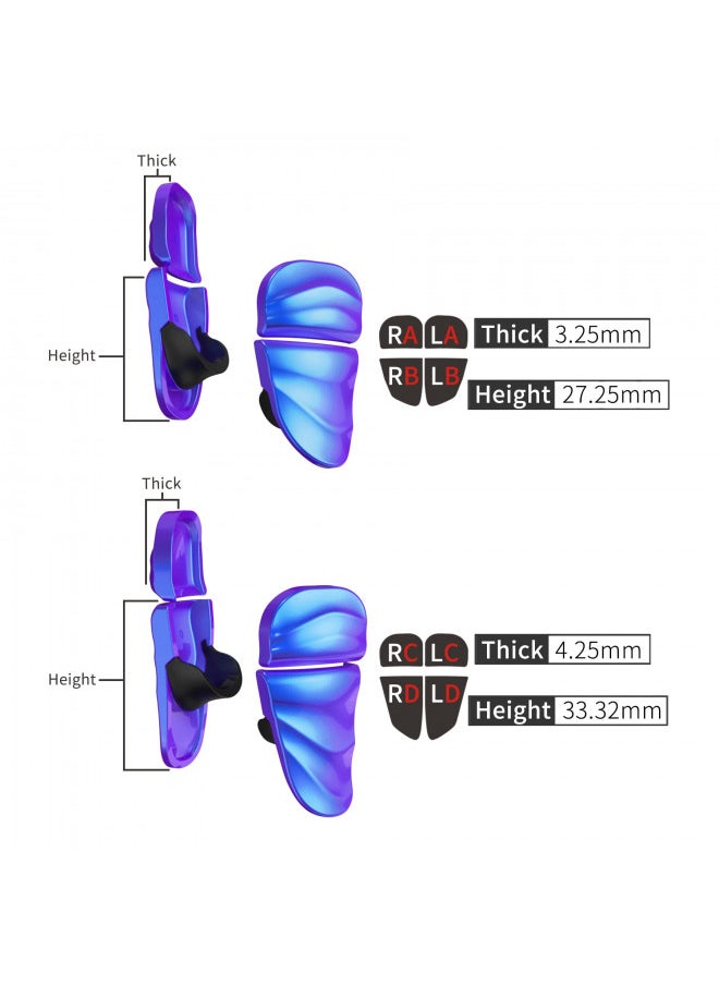 PlayVital Dune 2 Pairs Trigger Stop Shoulder Buttons Extension Kit for ps5 Controller, Stopper Bumper Trigger Extenders Game Improvement Adjusters for ps5 Controller - Chameleon Purple Blue