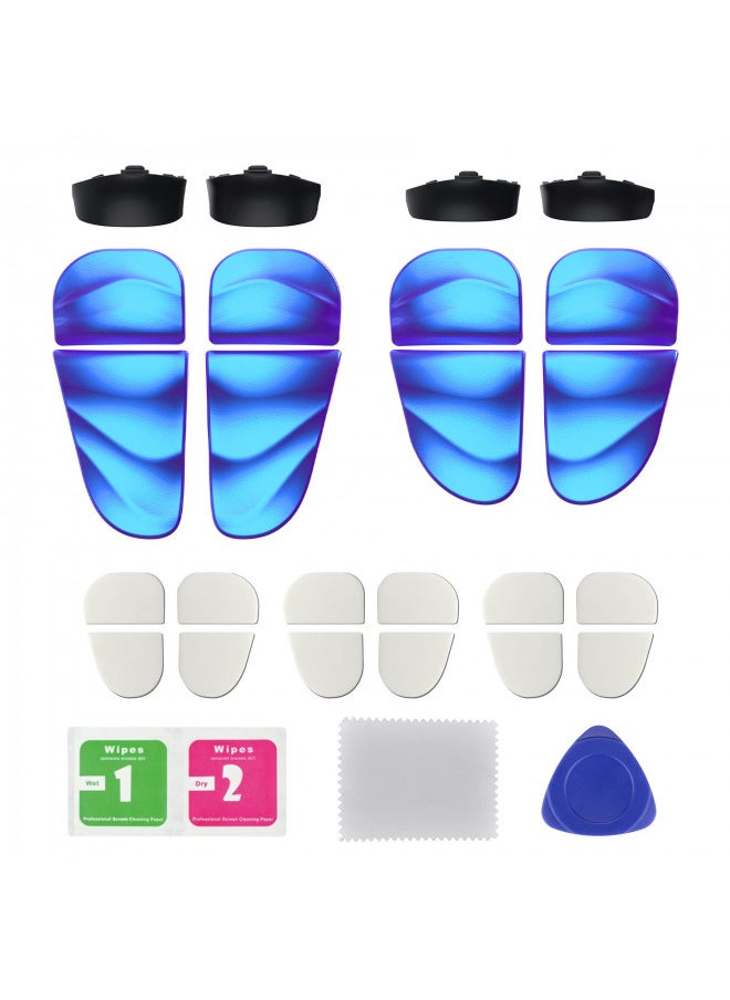 PlayVital Dune 2 Pairs Trigger Stop Shoulder Buttons Extension Kit for ps5 Controller, Stopper Bumper Trigger Extenders Game Improvement Adjusters for ps5 Controller - Chameleon Purple Blue