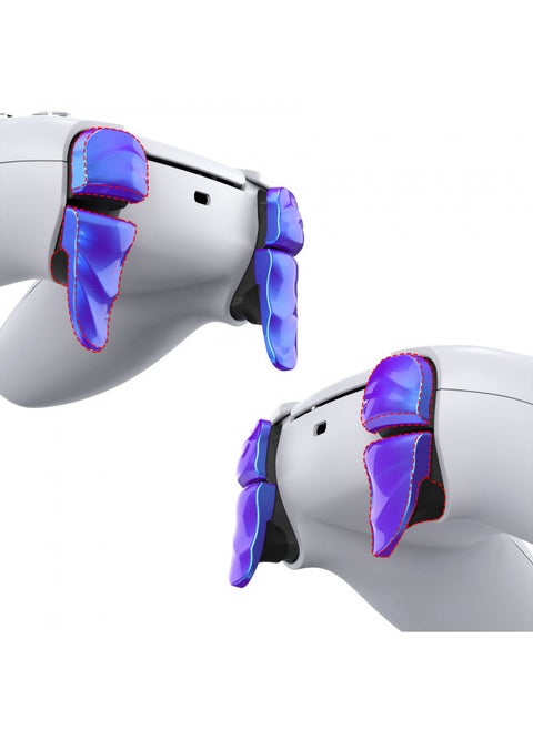 PlayVital Dune 2 Pairs Trigger Stop Shoulder Buttons Extension Kit for ps5 Controller, Stopper Bumper Trigger Extenders Game Improvement Adjusters for ps5 Controller - Chameleon Purple Blue
