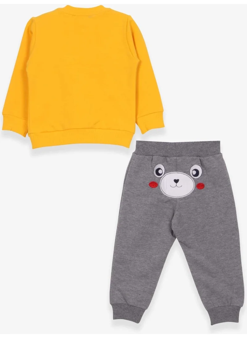 Breeze Baby Boy Tracksuit Set With Bear Embroidery Yellow (9 Months-3 Years)
