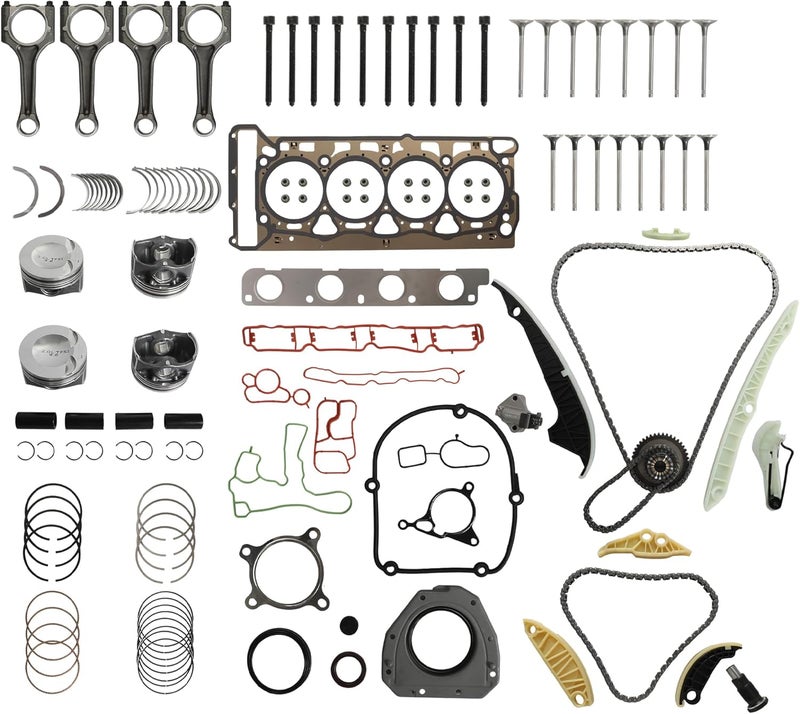 YIDEZU Engine Overhaul Timing Chain Kit with Pistons for Audi Q5 VW A4 Jetta 2.0T (2008-2015) - Image 1