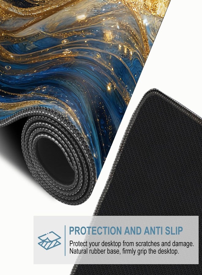 ANNA QUEEN Summer Dolphin Extended Gaming Mouse Pad,35.4 x 15.7 Inch Large Mousepad with Stitched Edges,Water-Resistant Desk Mat with Non-Slip Rubber Base for Gaming,Office,Home Office - Image 5