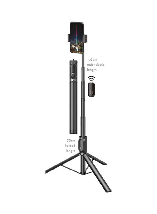 Switch Foldable Selfie Tripod With Bluetooth Remote Black - Image 1