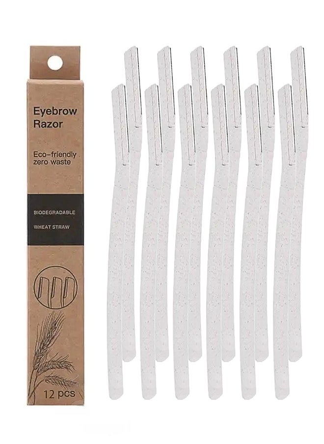 Generic 12 Pcs Eyebrow Razor Ladies Razor For Facial And Body Hair Trimmer Safety ﻿Off white  - Image 1