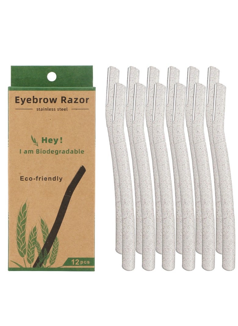 Generic 12 Pcs Eyebrow Razor Ladies Razor For Facial And Body Hair Trimmer Safety ﻿Off white  - Image 4