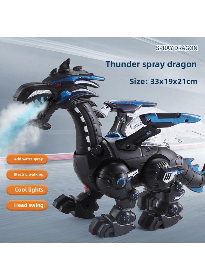Electric Dinosaur Toy Tyrannosaurus Rex Walking Spray Mechanical Animal Children Robot Boy 3 A 6 Years Old-Color:Black (mechanical Double-headed Dragon)-Scale:Rechargeable Version: Comes With Charger + 3 Rechargeable Batteries - Image 2