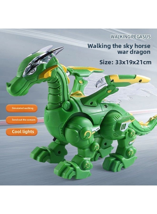 Electric Dinosaur Toy Tyrannosaurus Rex Walking Spray Mechanical Animal Children Robot Boy 3 A 6 Years Old-Color:Black (mechanical Double-headed Dragon)-Scale:Rechargeable Version: Comes With Charger + 3 Rechargeable Batteries - Image 4