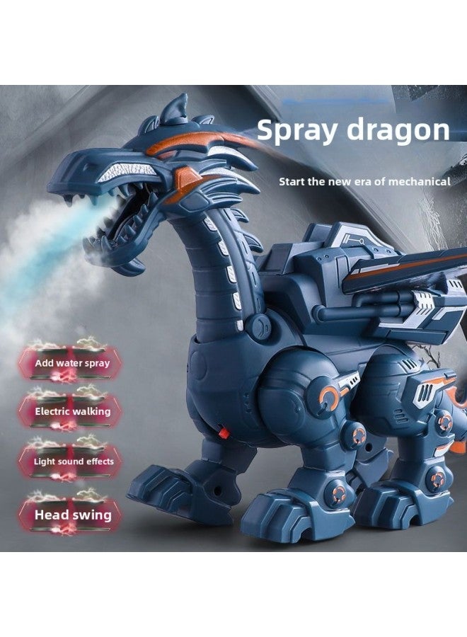Electric Dinosaur Toy Tyrannosaurus Rex Walking Spray Mechanical Animal Children Robot Boy 3 A 6 Years Old-Color:Black (mechanical Double-headed Dragon)-Scale:Rechargeable Version: Comes With Charger + 3 Rechargeable Batteries - Image 3