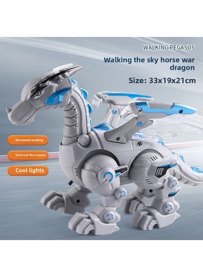 Electric Dinosaur Toy Tyrannosaurus Rex Walking Spray Mechanical Animal Children Robot Boy 3 A 6 Years Old-Color:Black (mechanical Double-headed Dragon)-Scale:Rechargeable Version: Comes With Charger + 3 Rechargeable Batteries - Image 5