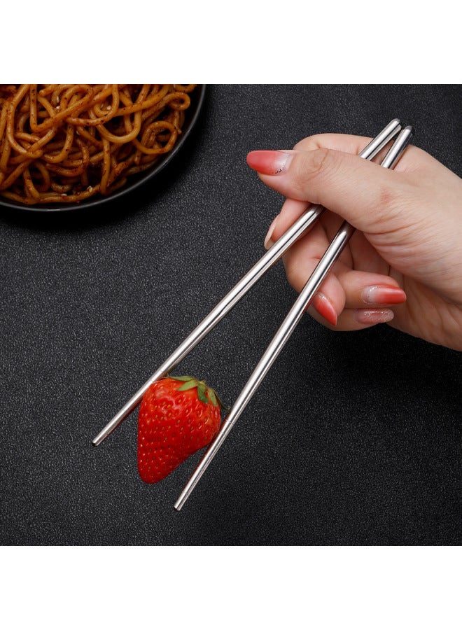 Wholesale Stainless Steel Chopsticks Heat Insulated Light Body Round Chopsticks Laser Logo Chopsticks Household Wholesale Canteen Korean Chopsticks-Specifications:19cm Pocket Round Chopsticks  - Image 4