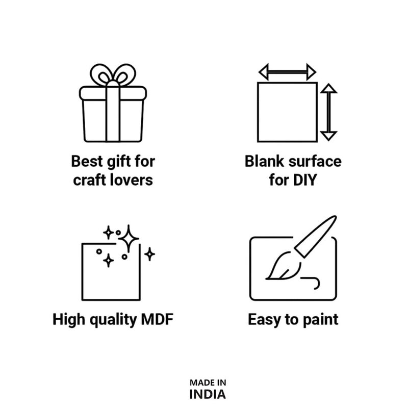 Wrapping Studio MDF Board for Lippan Art - Pre-Marked Lord Shiva Ji Design Cutouts for Craft, Painting, DIY Projects - Eco-Friendly MDF Wood, 5x3 inch, Ideal for Creative Gift Ideas, Set of 4 - Image 4
