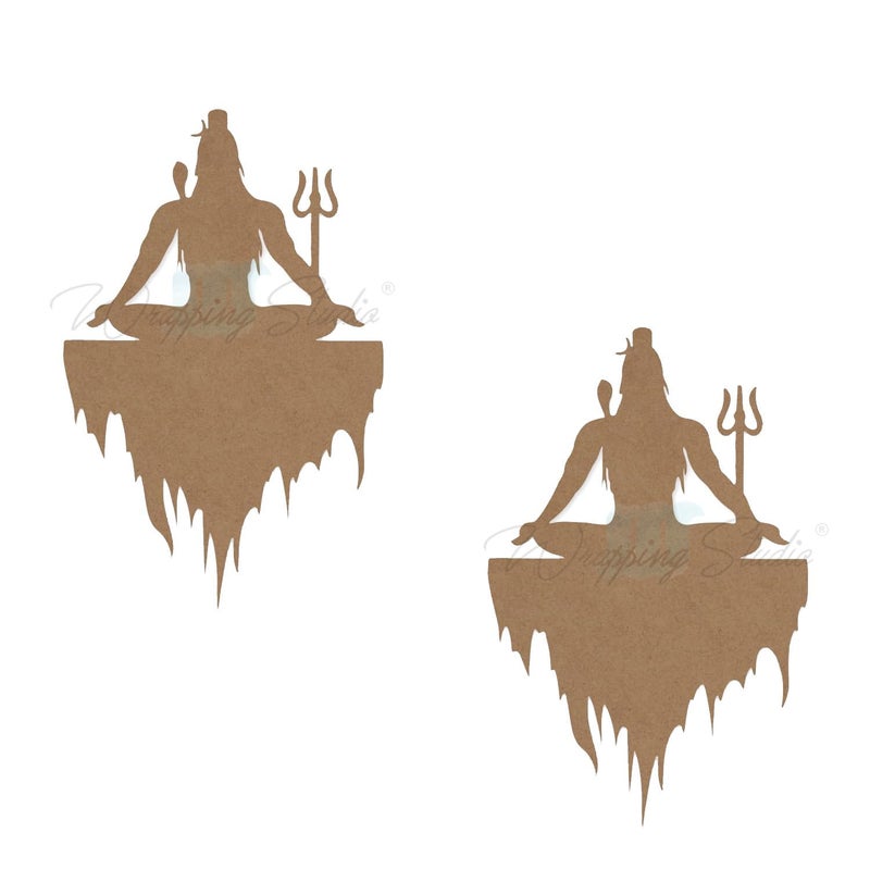 Wrapping Studio MDF Board for Lippan Art - Pre-Marked Lord Shiva Ji Design Cutouts for Craft, Painting, DIY Projects - Eco-Friendly MDF Wood, 5x3 inch, Ideal for Creative Gift Ideas, Set of 4 - Image 5