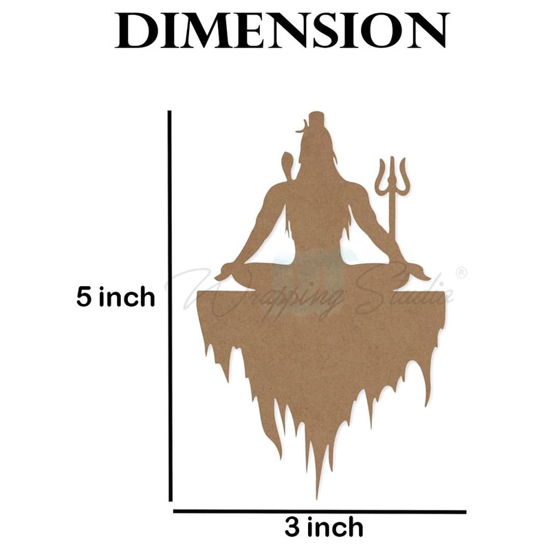 Wrapping Studio MDF Board for Lippan Art - Pre-Marked Lord Shiva Ji Design Cutouts for Craft, Painting, DIY Projects - Eco-Friendly MDF Wood, 5x3 inch, Ideal for Creative Gift Ideas, Set of 4 - Image 3