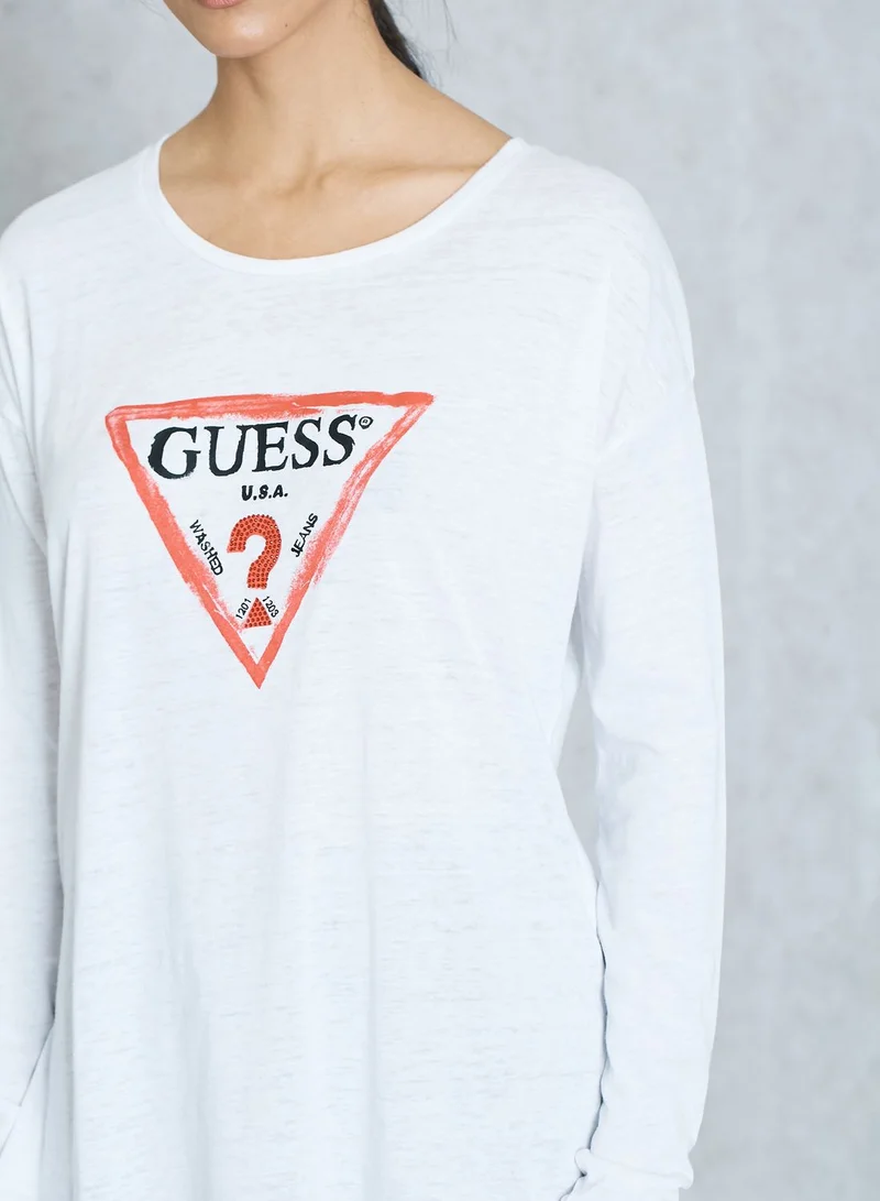 GUESS Iconic Triangle Logo T-Shirt