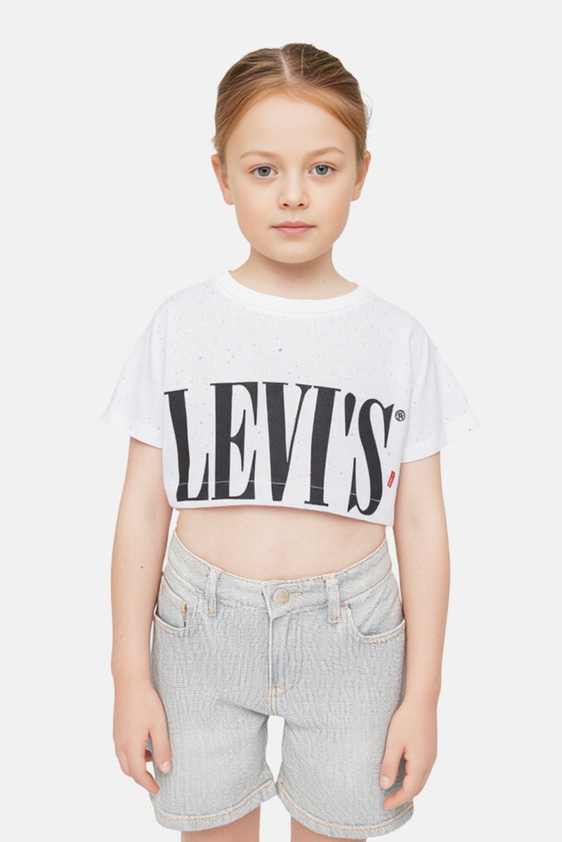 Levi's Toddlers Girl Crew Neck Graphic Print Top, Multicolor - Image 1