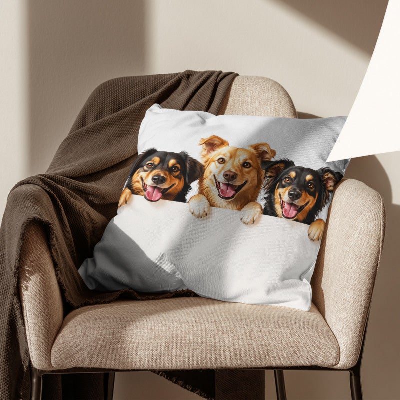 Cute 3 Dogs Print Throw Pillow Cover Soft Decorative Cushion Cover for Sofa Bed Living Room Home Decor - Image 4