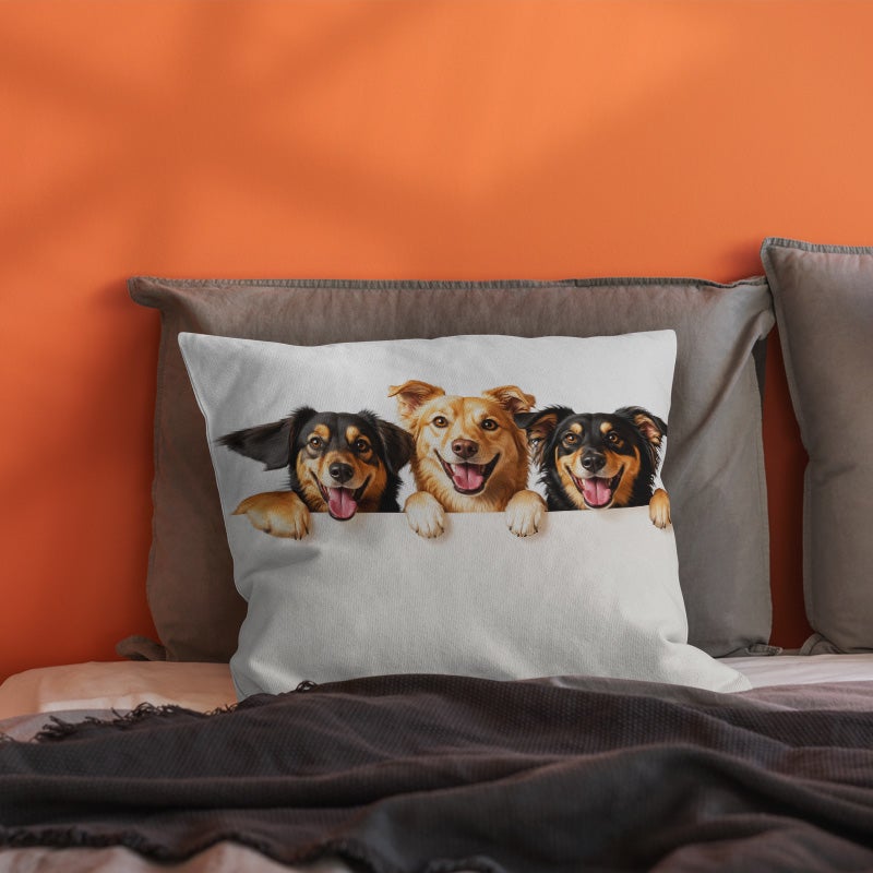 Cute 3 Dogs Print Throw Pillow Cover Soft Decorative Cushion Cover for Sofa Bed Living Room Home Decor - Image 5