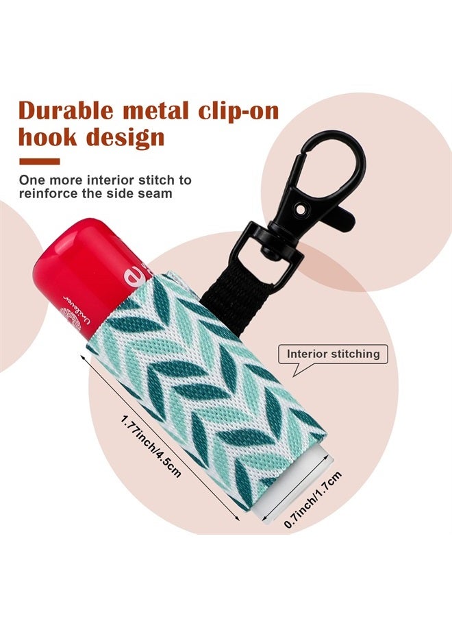 Sureio 10 Pack Lip Balm Holder Keychain Compact Clip On lipstick Holder Lip Gloss Holder Keychain Elastic lipstick Sleeve Clip for Large Fat Lip Balm (Classic Style) - Image 2