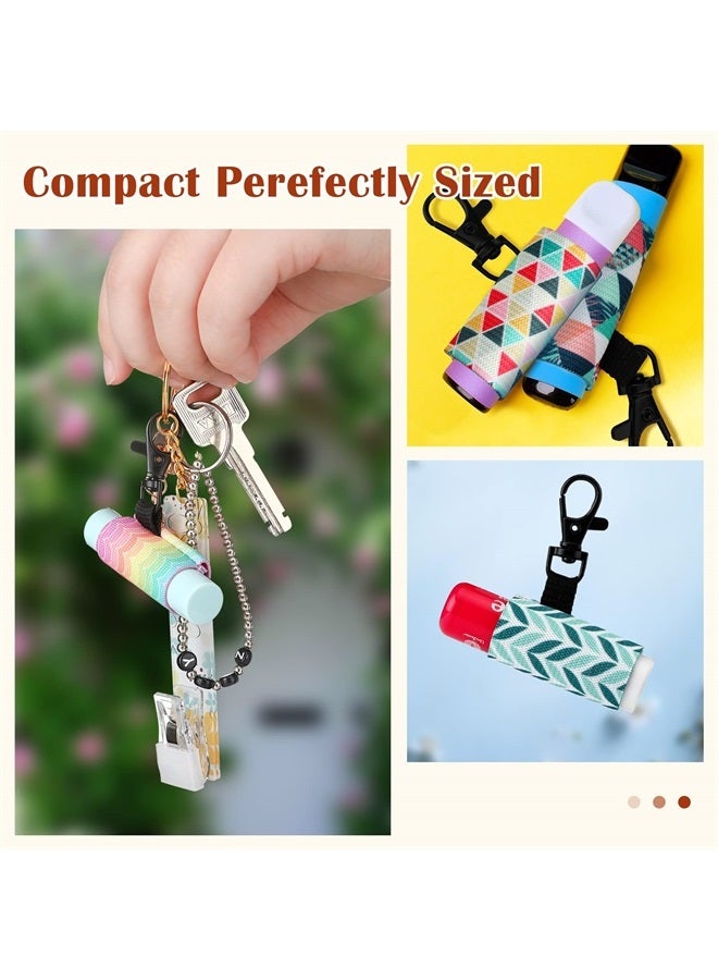 Sureio 10 Pack Lip Balm Holder Keychain Compact Clip On lipstick Holder Lip Gloss Holder Keychain Elastic lipstick Sleeve Clip for Large Fat Lip Balm (Classic Style) - Image 3