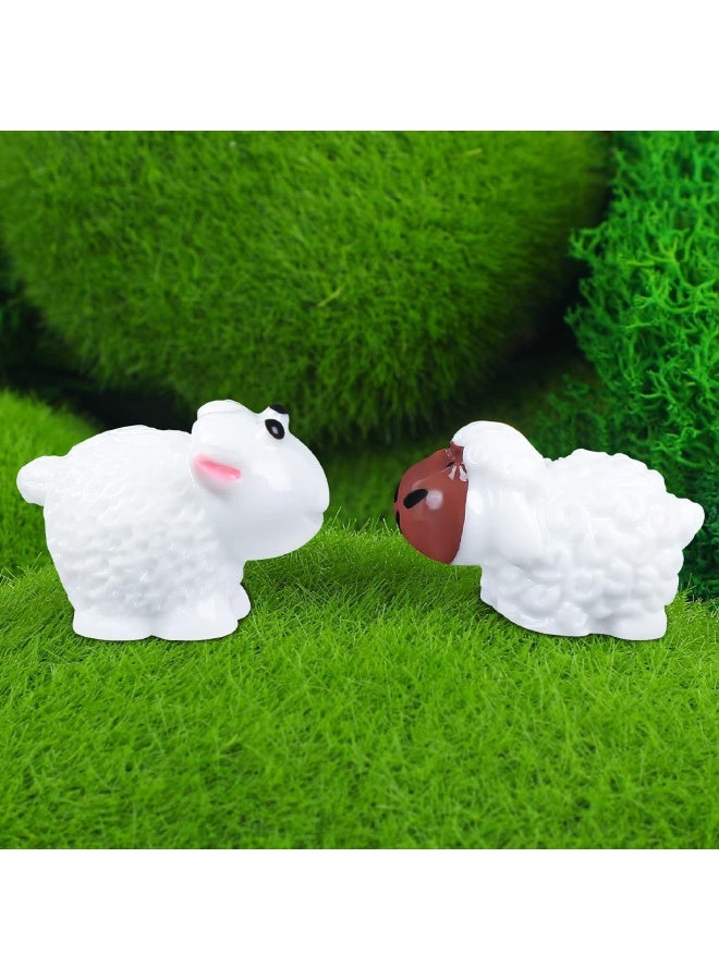 40 Pcs Miniature Resin Sheep, Mini Sheeps Set for Micro Landscape Decoration, Potted Miniature Decoration, Garden Aquarium Potted, Garden Dollhouse, Cake Decoration, DIY Slime Kit, Craft Charms Party Toys - Image 3