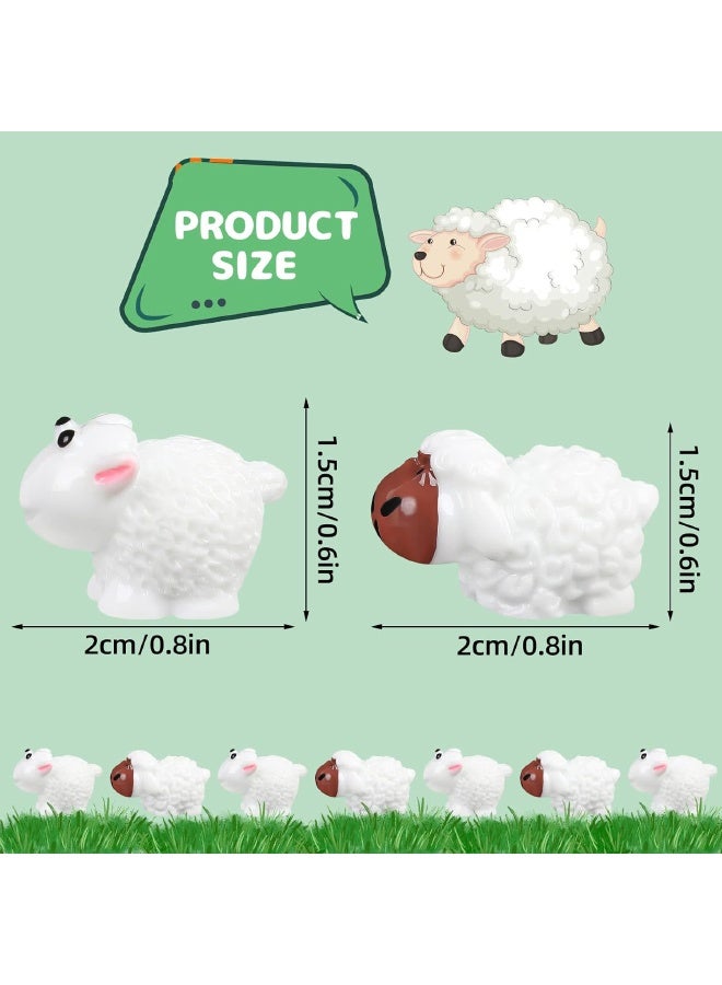 40 Pcs Miniature Resin Sheep, Mini Sheeps Set for Micro Landscape Decoration, Potted Miniature Decoration, Garden Aquarium Potted, Garden Dollhouse, Cake Decoration, DIY Slime Kit, Craft Charms Party Toys - Image 2