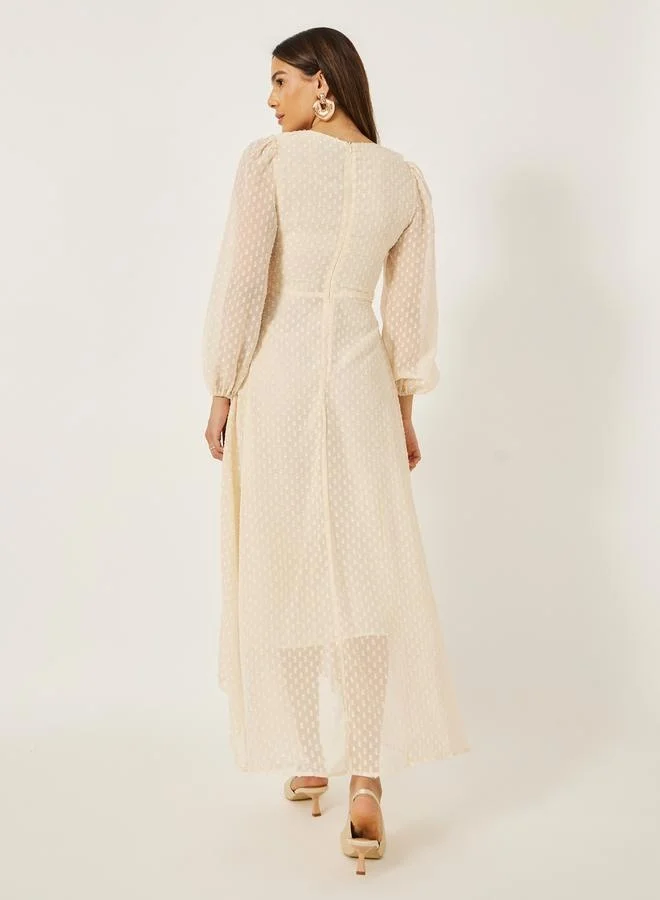 Styli Ruffled Chiffon Maxi Dress