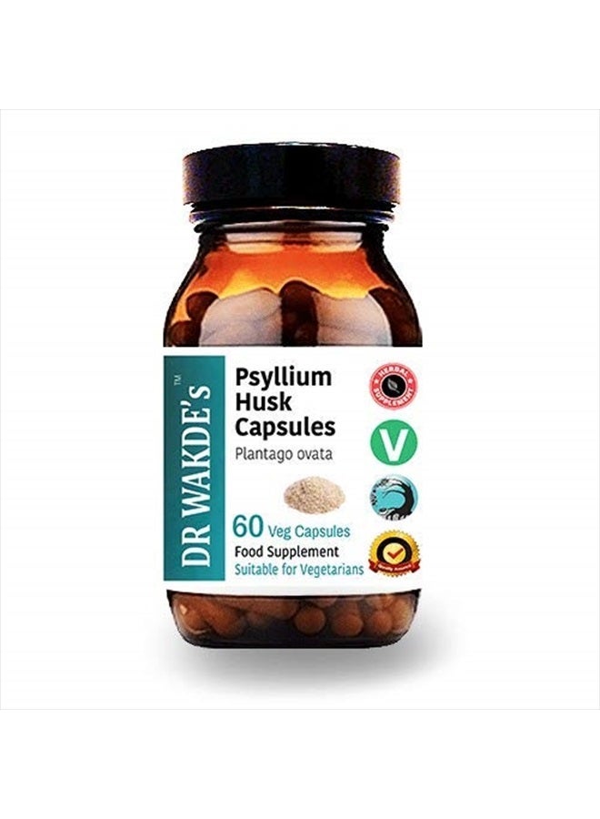 London DR WAKDE'S Psyllium Husk Capsules (Isabgol, 60 Veg Caps, Plant-Based Supplement, Ayurvedic Herb, All Natural, Vegan) - Image 1