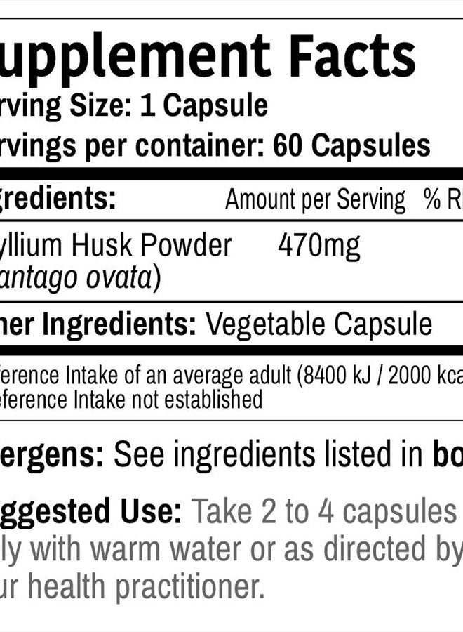 London DR WAKDE'S Psyllium Husk Capsules (Isabgol, 60 Veg Caps, Plant-Based Supplement, Ayurvedic Herb, All Natural, Vegan) - Image 4