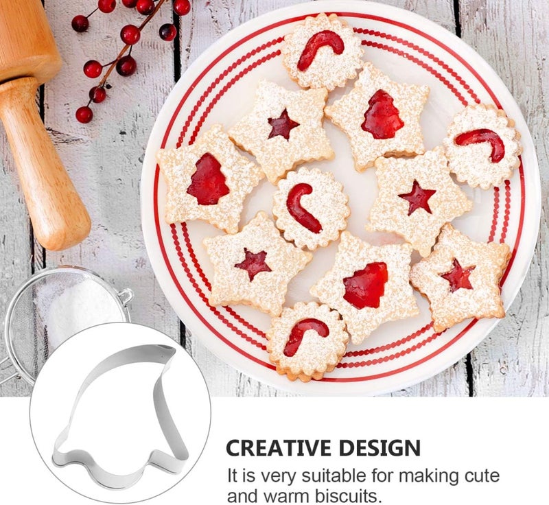 comfrt Halloween Cookie Cutters set - Bat Witch Pumpkin Shape Stainless Biscuit Cutters Halloween Baking Molds for Making Muffins Biscuits Sandwiches, 6Pcs - Image 4