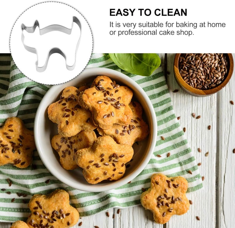 comfrt Halloween Cookie Cutters set - Bat Witch Pumpkin Shape Stainless Biscuit Cutters Halloween Baking Molds for Making Muffins Biscuits Sandwiches, 6Pcs - Image 3